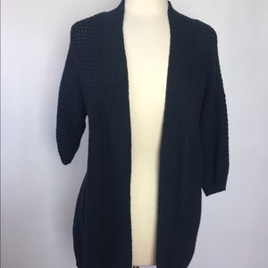NEW Ann Taylor Navy Cable Knit Open Sweater